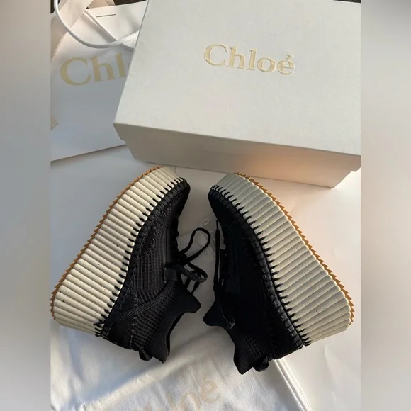 NWT CHLOE BLACK SNEAKERS - Picture 5 of 11